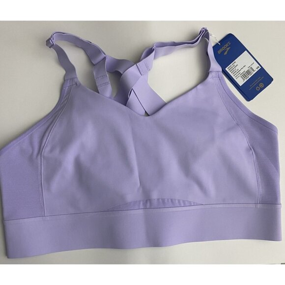 Brooks 36DD/E Run Drive Interlace Violet Dash Sports Bra Compression Woven - Picture 5 of 10
